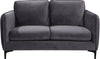 Poppy Grey Velvet Loveseat