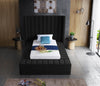 Kiki Black Velvet Twin Bed (3 Boxes)