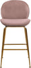 Paris Pink Velvet Stool