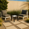 Nizuc White manufactured wood Outdoor Patio Aluminum End Table