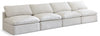 Plush Cream Velvet Standard Cloud Modular Sofa