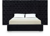 Grande Black Velvet Queen Bed (3 Boxes)