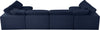 Serene Navy Linen Fabric Deluxe Cloud Modular Sectional