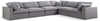 Serene Grey Linen Fabric Deluxe Cloud Modular Sectional
