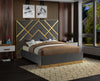 Vector Grey Velvet King Bed