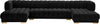 Gwen Black Velvet 3pc. Sectional (3 Boxes)