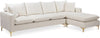 Naomi Cream Velvet 2pc. Reversible Sectional