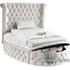 Luxus Cream Velvet Twin Bed (3 Boxes)
