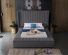 Kiki Grey Velvet Full Bed (3 Boxes)