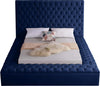 Bliss Navy Velvet Full Bed (3 Boxes)