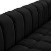 Gwen Black Velvet Loveseat