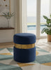 Hailey Navy Velvet Ottoman/Stool