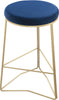 Tres Navy Velvet Counter Stool