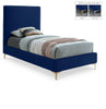Geri Navy Velvet Twin Bed