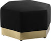 Marquis Black Velvet Ottoman