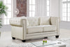 Bowery Cream Velvet Loveseat