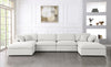 Serene Cream Linen Fabric Deluxe Cloud Modular Sectional