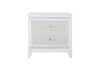 Alina White Nightstand with Cooler, LED, Speaker and USB