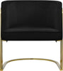 Rays Black Velvet Accent Chair