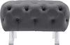 Crescent Grey Velvet Ottoman