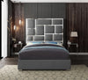 Milan Grey Faux Leather Queen Bed