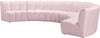 Infinity Pink Velvet 6pc. Modular Sectional