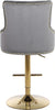 Claude Grey Velvet Adjustable Stool