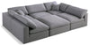 Serene Grey Linen Fabric Deluxe Cloud Modular Sectional
