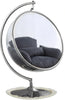 Luna Grey Durable Fabric Acrylic Swing Chair