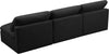 Plush Black Velvet Standard Cloud Modular Sofa