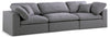 Serene Grey Linen Fabric Deluxe Cloud Modular Sofa