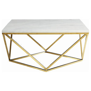 Meryl Square Coffee Table White and Gold image