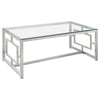 Merced Rectangle Glass Top Coffee Table Nickel image