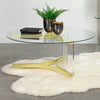 Janessa Round Glass Top Coffee Table With Acrylic Legs Clear and Matte Brass image