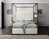 Jax Cream Velvet Queen Bed