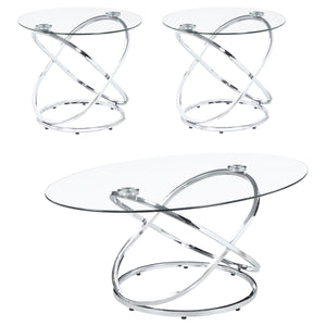 Warren 3-piece Occasional Set Chrome and Clear image