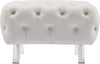 Crescent Cream Velvet Ottoman