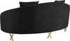 Serpentine Black Velvet Loveseat