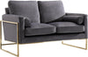 Mila Grey Velvet Loveseat