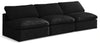 Plush Black Velvet Standard Cloud Modular Sofa