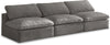 Cozy Grey Velvet Cloud Modular Armless Sofa