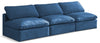 Plush Navy Velvet Standard Cloud Modular Sofa