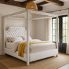Rowan White Velvet Queen Bed (3 Boxes)