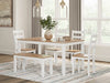 Gesthaven Dining Table with 4 Chairs and Bench (Set of 6)