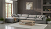 Serene Grey Linen Fabric Deluxe Cloud Modular Sectional