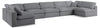 Serene Grey Linen Fabric Deluxe Cloud Modular Sectional