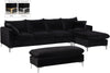 Naomi Black Velvet 2pc. Reversible Sectional
