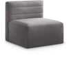 Quincy Grey Velvet Modular Armless Chair