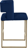 Caleb Navy Velvet Counter Stool