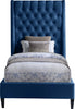 Fritz Navy Velvet Twin Bed
